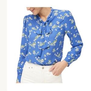 💙 SALE! NWT J. Crew Factory Floral Blouse with Necktie 💙